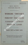 Working Timetable of Mandatory Train Services - Section PE - Cardiff District Branch Lines, 2 May 1977 to 7 May 1978 by British Railways Western Region